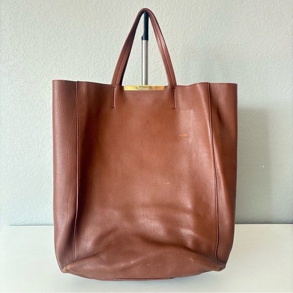 Celine Large Clasp Cabas Brown Tote Bag - Picture 1 of 12